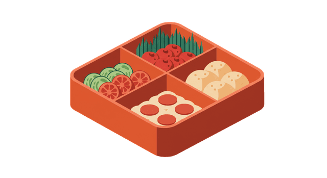 Decorative bento box illustration